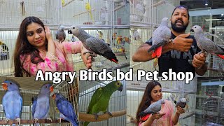 কাকাতুয়া | Macaw bird | Grey parrot সহ দামি দামি পাখি Angry Birds bd Pet shop কাঁটাবনে।