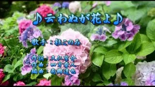 【新曲】云わぬが花よ／杜このみ／歌の無い歌謡曲／2020年6月17日発売