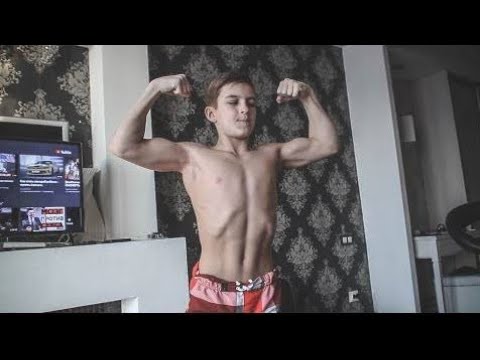 Home Training And Professional Posing With Youngest Kids Bodybuilding Champion  | Kikboxer Mark