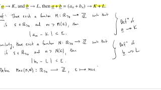 proof of the additivity of sequence convergence