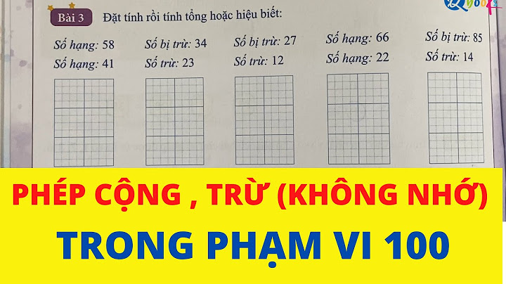 Các bài toán đặt tính rồi tính lớp 2