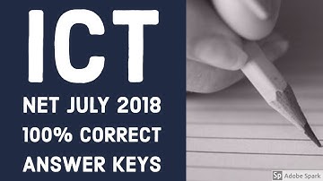 ICT NET July 2018 Ans Keys by Be Prepare for UGC-NET