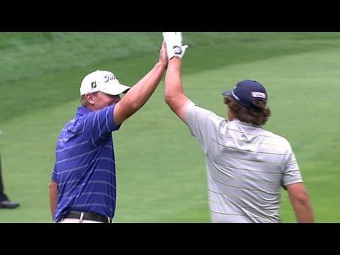 Jason Dufner eagles 2nd hole in Round 2 of PGA Cha...