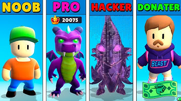NOOB vs PRO vs HACKER vs DONATER in Stumble Guys! #1