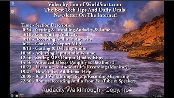 Audacity Video Walk Through - How to Record, Export and Edit MP3 Files