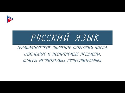 6 класс - Русский язык - Грамматическое значение категории числа. Считаемые и несчитаемые предметы