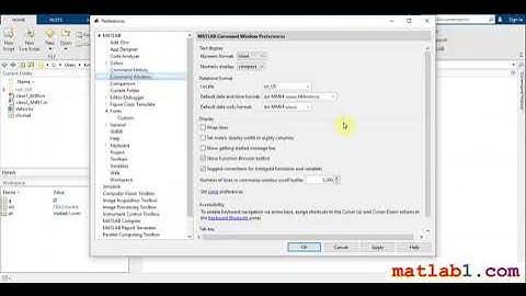 preferences in MATLAB