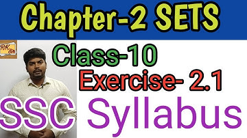 SETS || Class-10 ||Chapter-2(paper-1)||Exercise 2.1||SSC Syllabus||Telangana || BY RK Sir Maths wale