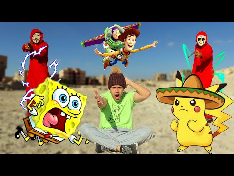 هجوم الاشرار علي الالعاب باز يطير وودي وسبونج بوب وبوكيمون مصطفي نجيب