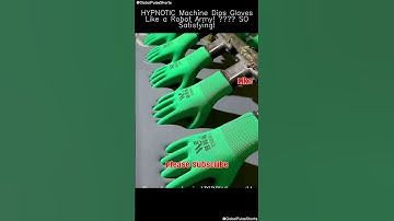 HYPNOTIC Machine Dips Gloves Like a Robot Army! 🤯🧤 #satisfying #robotics