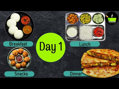 One-Day Meal Plan | Breakfast Lunch And Dinner Plan | Healthy Indian Meal Plan Day -1 | Quick & Easy | She Cooks