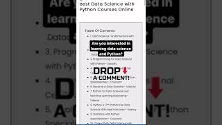 Best FREE Data Science with Python Courses