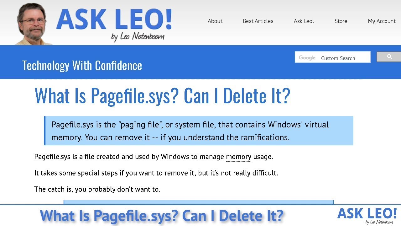 What is pagefile.sys? Can I Delete It?