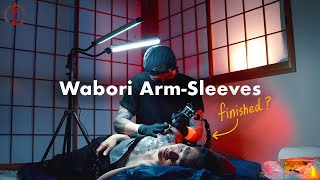 Completing Traditional Japanese Tattoo Arm Sleeves - Full BTS [JPN SUBS]