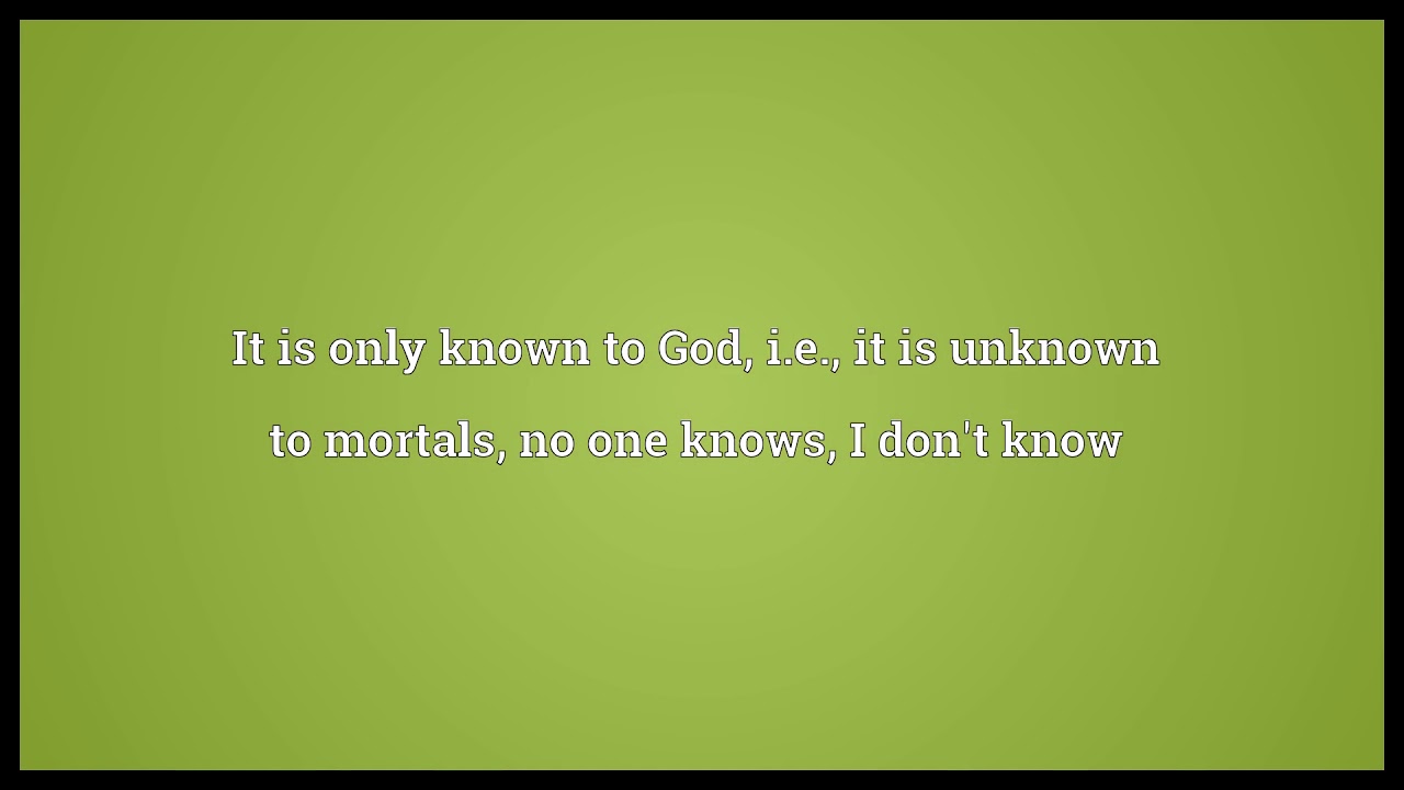 God knows Meaning | Wordogram