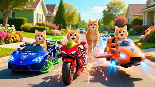 Mama Cat Trims Fur On The Farm And Makes Tiger Hat For Kittens At Home