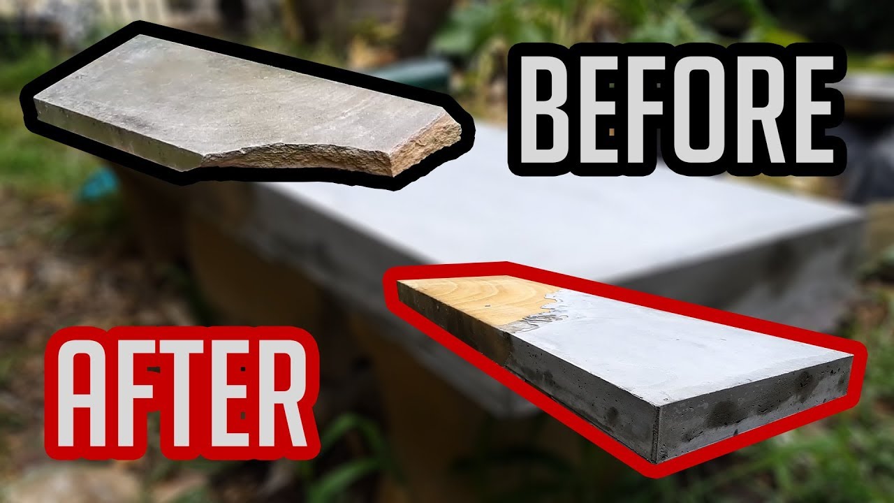 Repairing a sandstone bench with rebar and cement YouTube