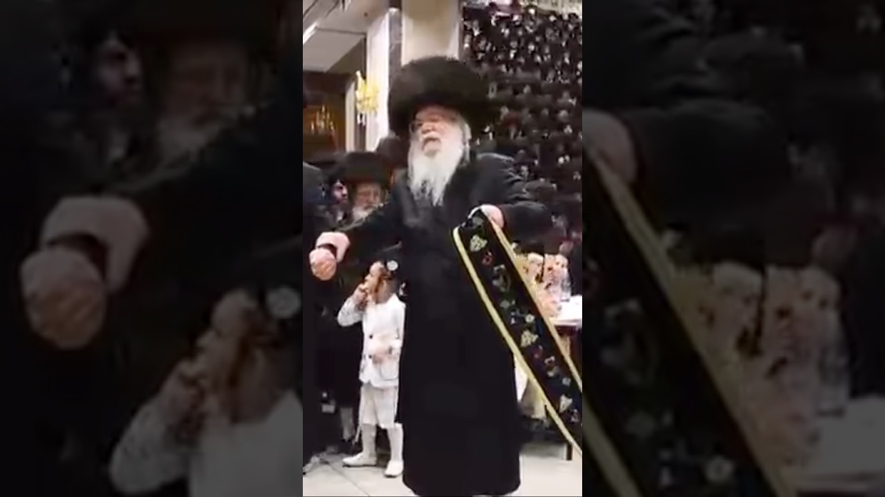 האדמו״ר מדאראג בריקוד המצוה טאנץ בחתונת נכדתו