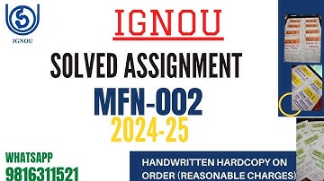 "✅ MFN-002 Solved Assignment - 2 | Nutritional Biochemistry (MFN-002) | TMA-2 | IGNOU 2024-25 📚"