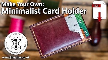 Make you own: Leather Minimalist Card Holder - PDF Pattern Download, Make Along