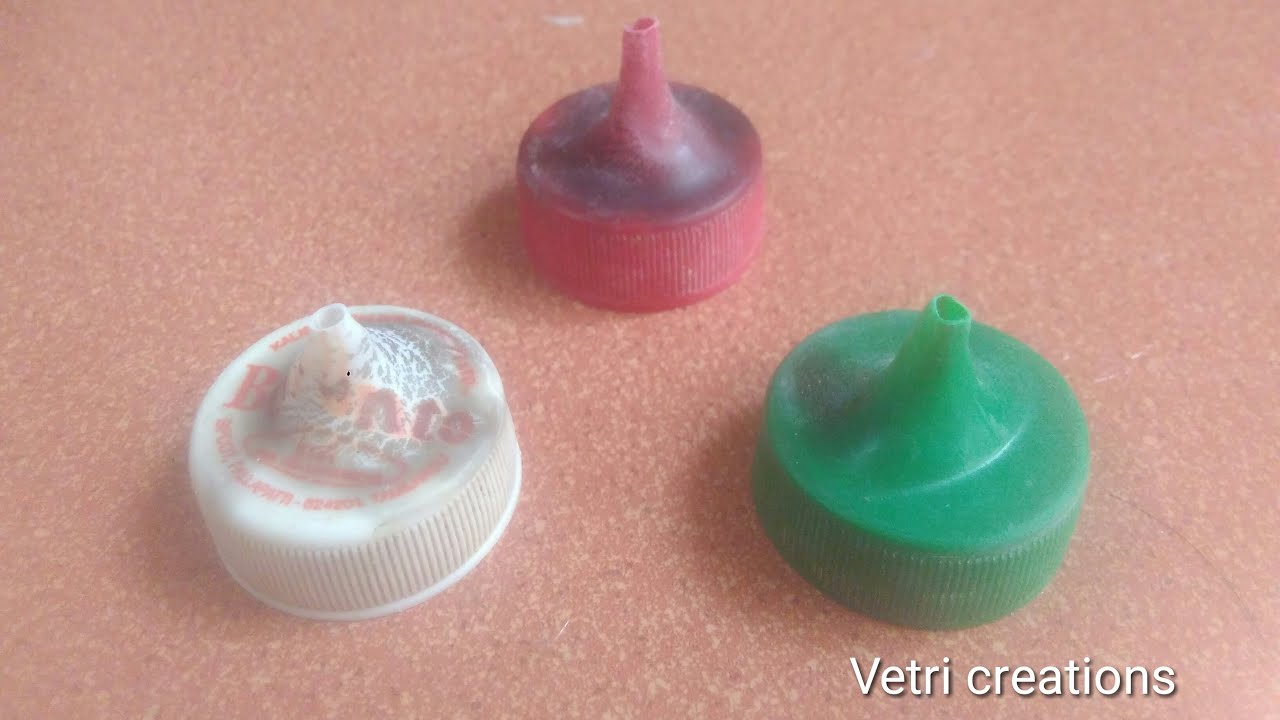 How to make plastic bottle cap nozzle for the purpose of Rangoli design