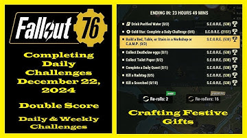 Completing Daily Challenges For December 22, 2024 - Fallout 76 Daily Challenge Guide - Double Score