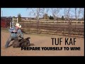 Dane Kissack Tying from the post;  Tuf Kaf calf roping dummy