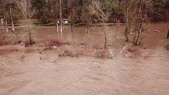 Flyover: Flooding Hilgard State Park near La Grande, Oregon 4-9-2019