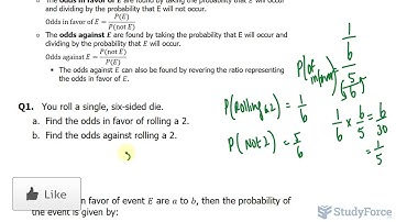 📚 How to calculate the odds in favor and the odds against