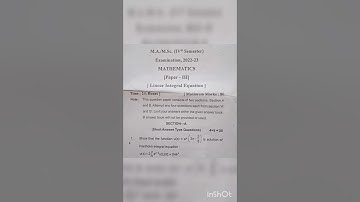 #Linear Integral Equations.     MSc 4th sem paper 2022-23 sdsuv