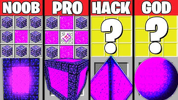 Minecraft Battle: SUPER SECRET PORTAL CRAFTING CHALLENGE - NOOB vs PRO vs HACKER vs GOD ~ Animation