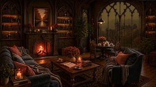Midnight Gothic Library Ambience | Rainy Dark Academia Music for Reading, Study & Deep Focus