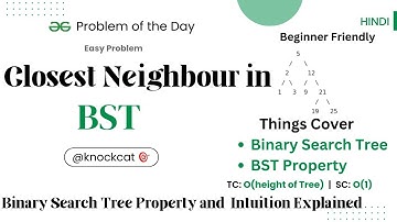 Closest Neighbour in BST | Binary Search Tree | gfg potd | 31/03/2024 | Problem Of The Day | GFG