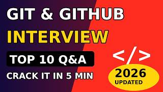 Top 10 Git & GitHub Interview Questions and Answers 2026 | Merge vs Rebase, Reset vs Revert