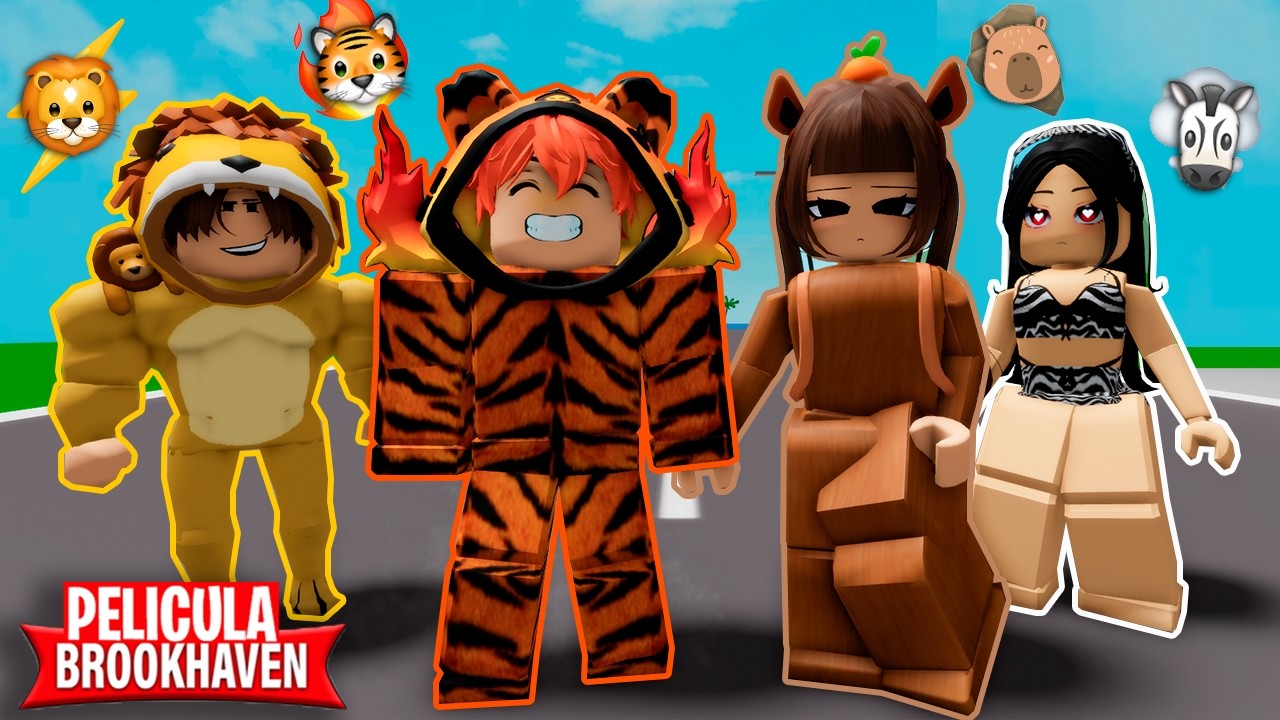 LOS ANIMALES ELEMENTALES 🦁🐯 BROOKHAVEN PELÍCULA 🏡
