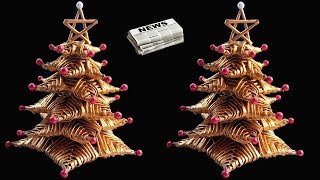 How to make Table top Christmas Tree from Newspaper | DIY Christmas Crafts