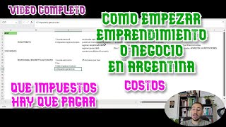 Como Empezar EMPRENDIMIENTO o NEGOCIO en Argentina 2024, Costes, que IMPUESTOS hay que pagar?