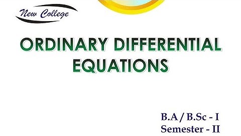 chapter 5 exercise 5.1 & 5.2 solution ordinary differential equations ODE 2nd semester maths solu