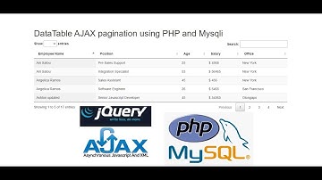 DataTable AJAX pagination using PHP and Mysqli