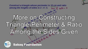 More on Constructing Triangle-Perimeter & Ratio Among the Sides Given, Math Lecture | Sabaq.pk