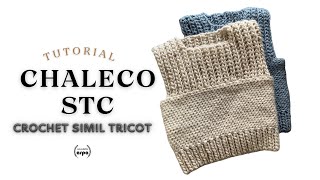 TUTORIAL CHALECO PARA BEBE SIMIL TRICOT A CROCHET! COMBINACIÓN DE PUNTOS A CROCHET QUE IMITAN TRICOT