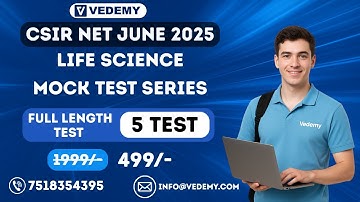 CSIR NET Life Science Mock Test Series June 2025 | 5 Full-Length Tests @ Just ₹499 |