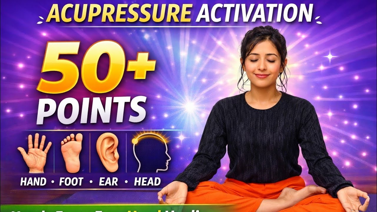 हाथ, पैर, कान के Acupressure Points ✨ | Headache, Vertigo, Stress Relief | Evening Yoga Live 27