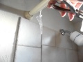 FIXING A PLASTIC SHOWER CURTAIN WITH TAPE / HOLE PUNCH