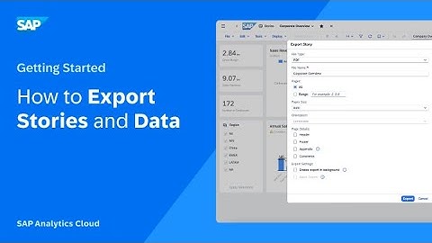 How to Export Stories and Data: SAP Analytics Cloud