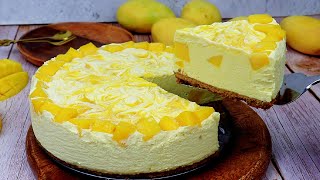 MANGO ICE CREAM CAKE | 5 INGREDIENTS ONLY! No-Bake, No Gelatin, No Egg!