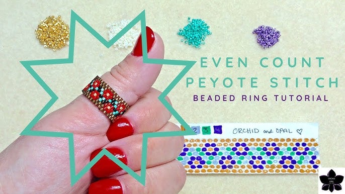 Even Count Peyote Stitch Floral Vine Ring | Beaded Jewelry Making Tutorial | Delica Beads - YouTube even-count-peyote-stitch-floral-vine-ring-beaded-jewelry-making-tutorial-delica-beads-youtube
