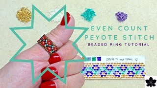 Even Count Peyote Stitch Floral Vine Ring Beaded Jewelry Making Tutorial Delica Beads Youtube