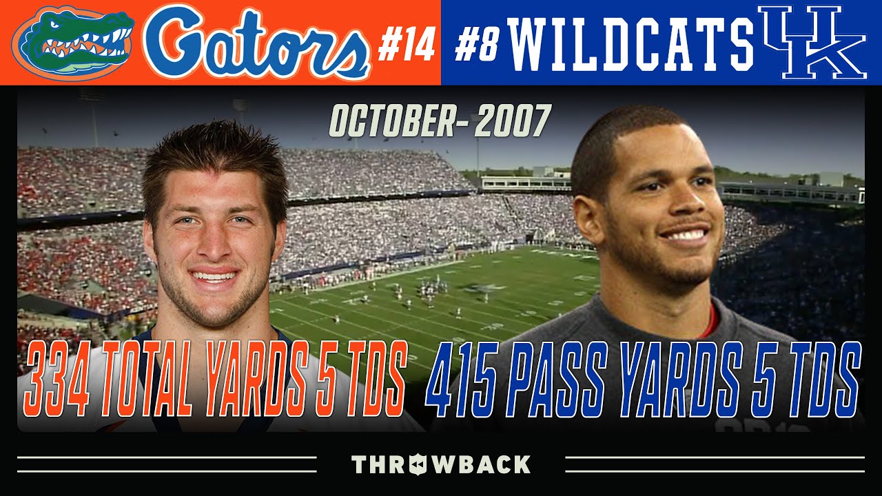 Tebow & Woodson in an SEC QB Duel for the Ages! (#14 Florida vs. #8 Kentucky 2007, October 20)
