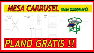 🔧 Mesa CIRCULAR, CARRUSEL para serigrafía (PLANO )